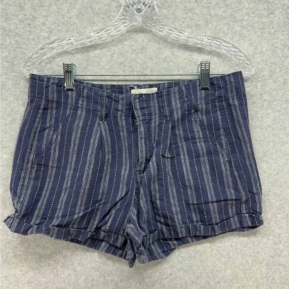 Jolt High Waist Shorts with Navy and White Stripes